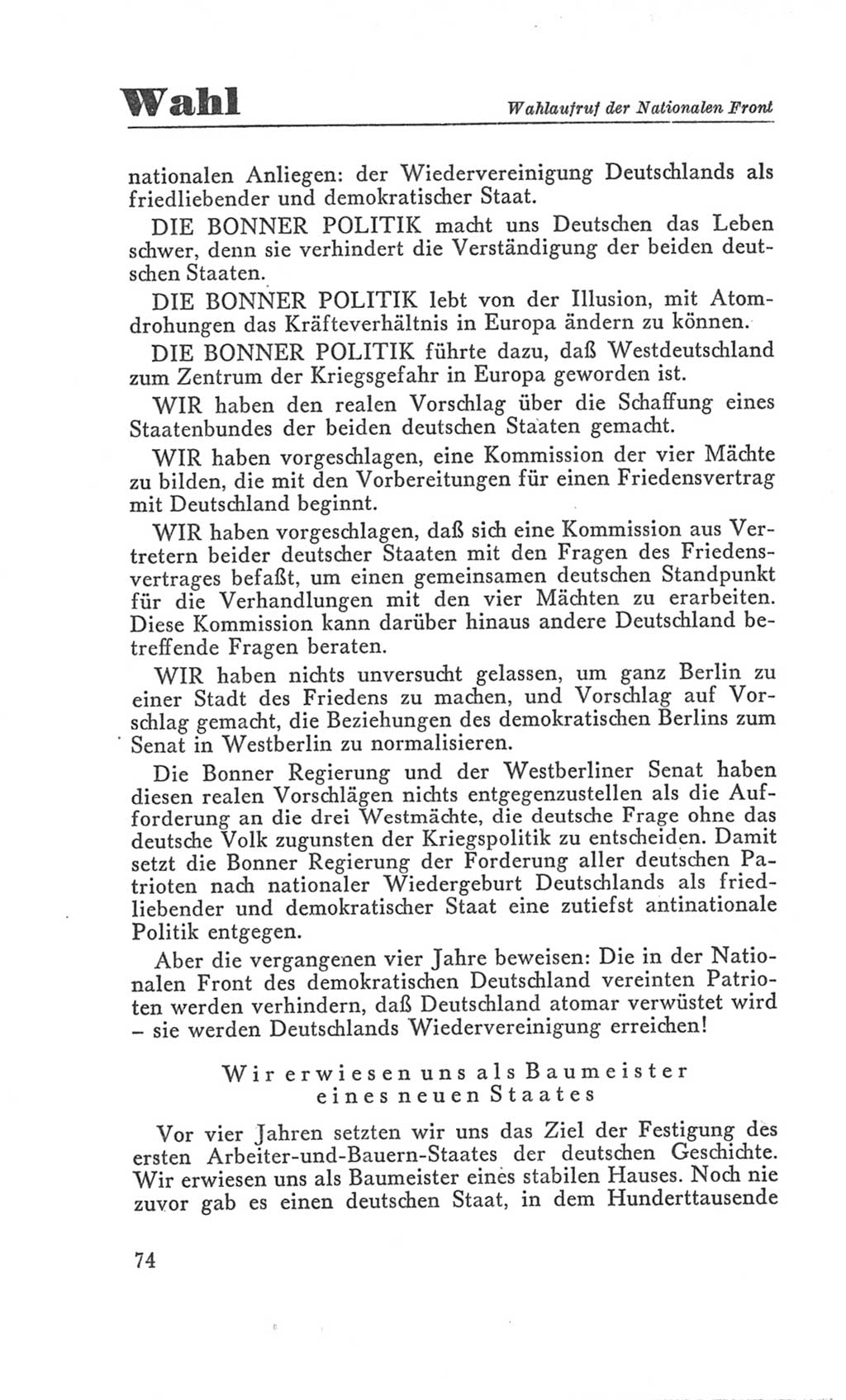 Handbuch der Volkskammer (VK) der Deutschen Demokratischen Republik (DDR), 3. Wahlperiode 1958-1963, Seite 74 (Hdb. VK. DDR 3. WP. 1958-1963, S. 74)