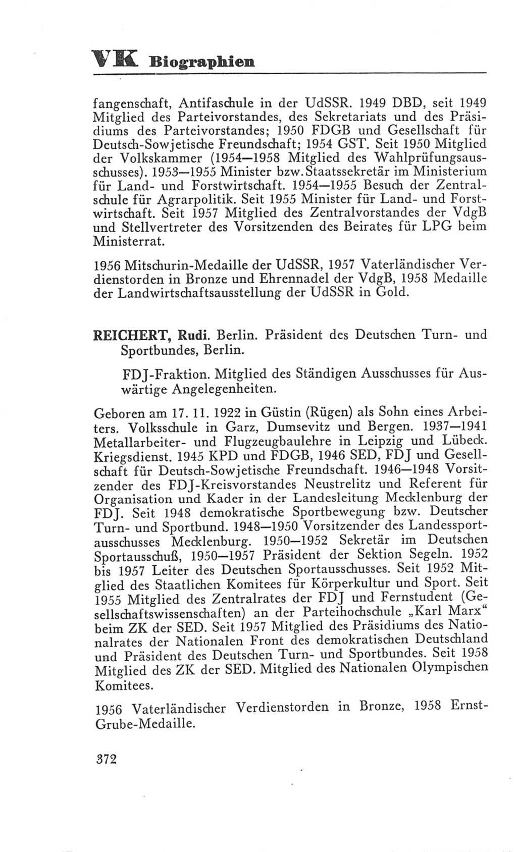 Handbuch der Volkskammer (VK) der Deutschen Demokratischen Republik (DDR), 3. Wahlperiode 1958-1963, Seite 372 (Hdb. VK. DDR 3. WP. 1958-1963, S. 372)