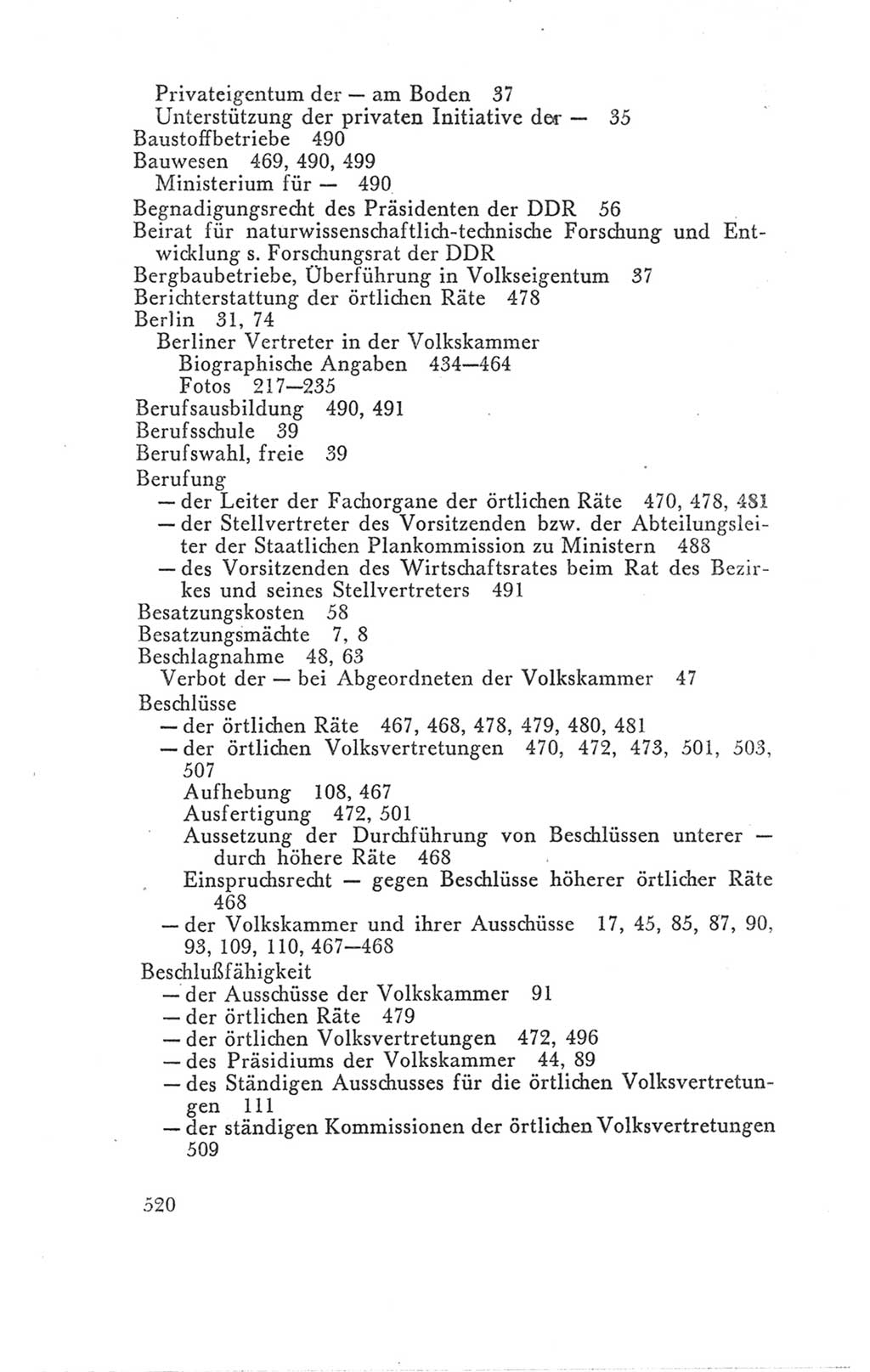 Handbuch der Volkskammer (VK) der Deutschen Demokratischen Republik (DDR), 3. Wahlperiode 1958-1963, Seite 520 (Hdb. VK. DDR 3. WP. 1958-1963, S. 520)