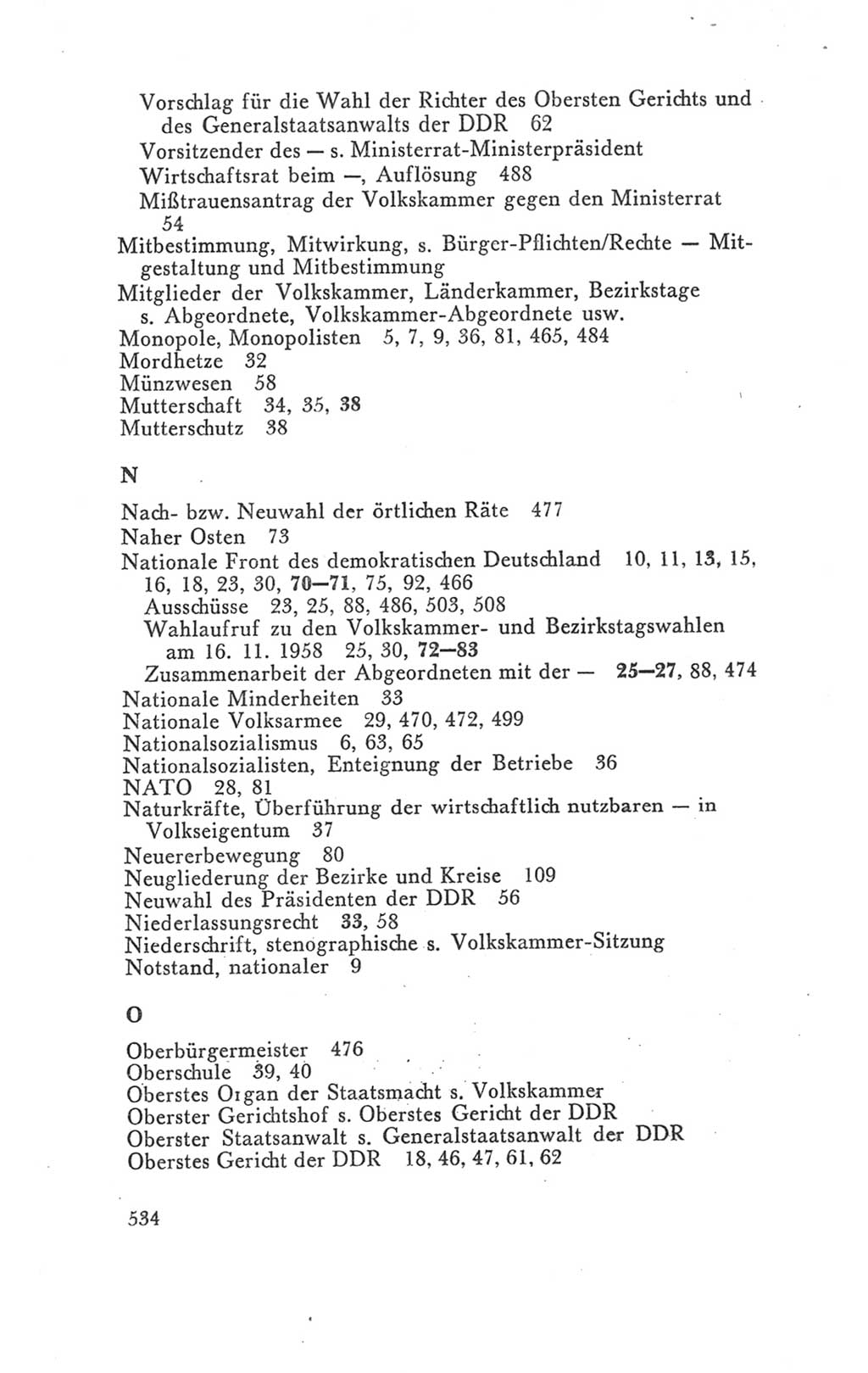 Handbuch der Volkskammer (VK) der Deutschen Demokratischen Republik (DDR), 3. Wahlperiode 1958-1963, Seite 534 (Hdb. VK. DDR 3. WP. 1958-1963, S. 534)