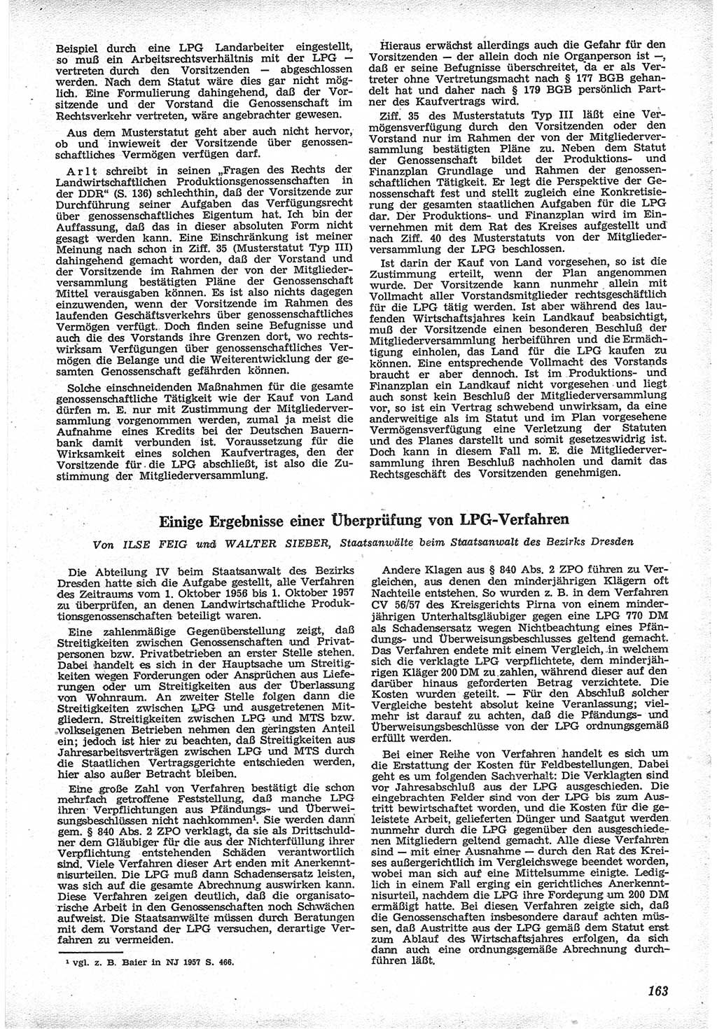 Neue Justiz (NJ), Zeitschrift für Recht und Rechtswissenschaft [Deutsche Demokratische Republik (DDR)], 12. Jahrgang 1958, Seite 163 (NJ DDR 1958, S. 163)