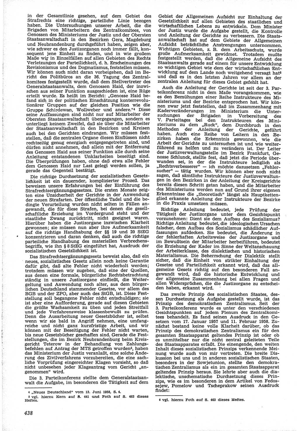 Neue Justiz (NJ), Zeitschrift für Recht und Rechtswissenschaft [Deutsche Demokratische Republik (DDR)], 12. Jahrgang 1958, Seite 438 (NJ DDR 1958, S. 438)