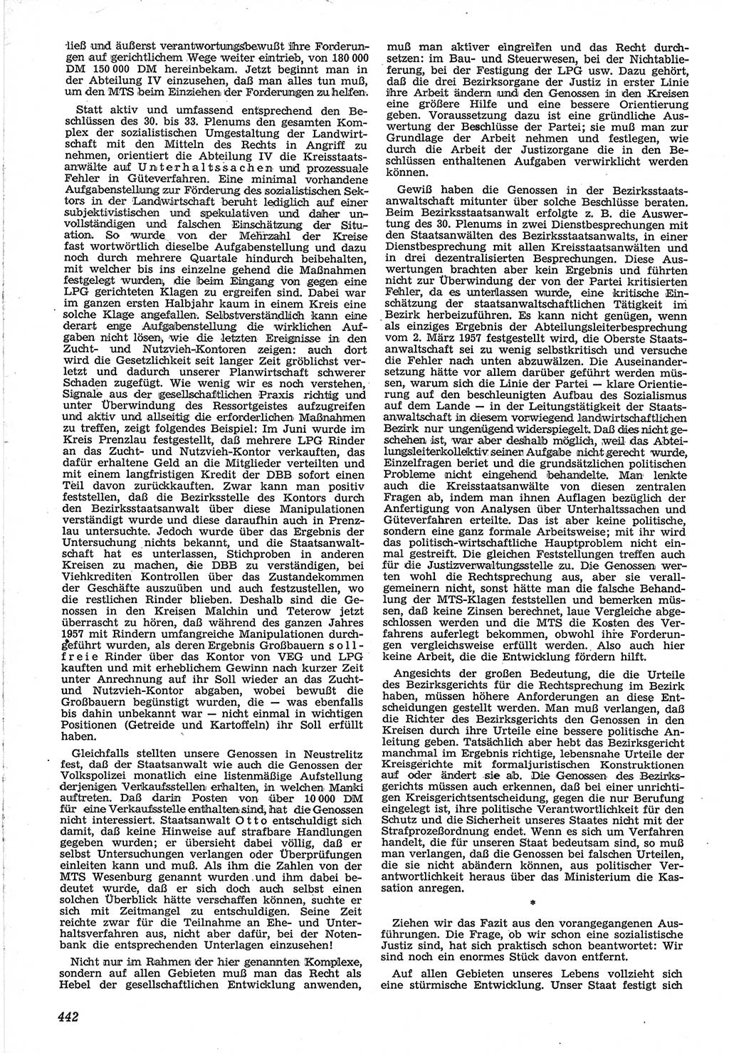 Neue Justiz (NJ), Zeitschrift für Recht und Rechtswissenschaft [Deutsche Demokratische Republik (DDR)], 12. Jahrgang 1958, Seite 442 (NJ DDR 1958, S. 442)