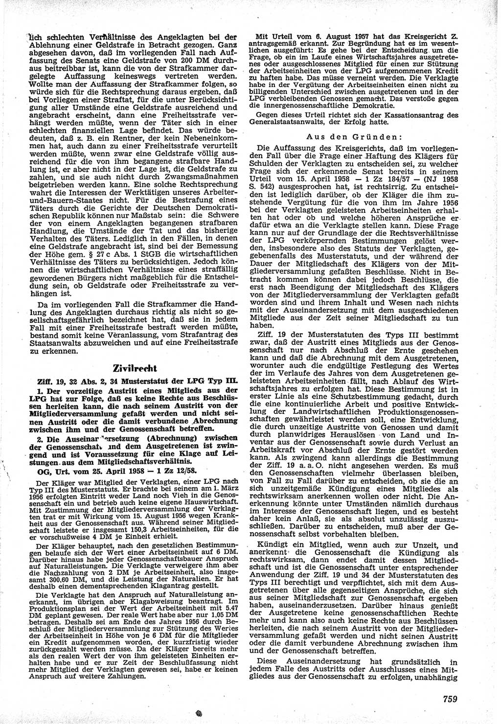 Neue Justiz (NJ), Zeitschrift für Recht und Rechtswissenschaft [Deutsche Demokratische Republik (DDR)], 12. Jahrgang 1958, Seite 759 (NJ DDR 1958, S. 759)