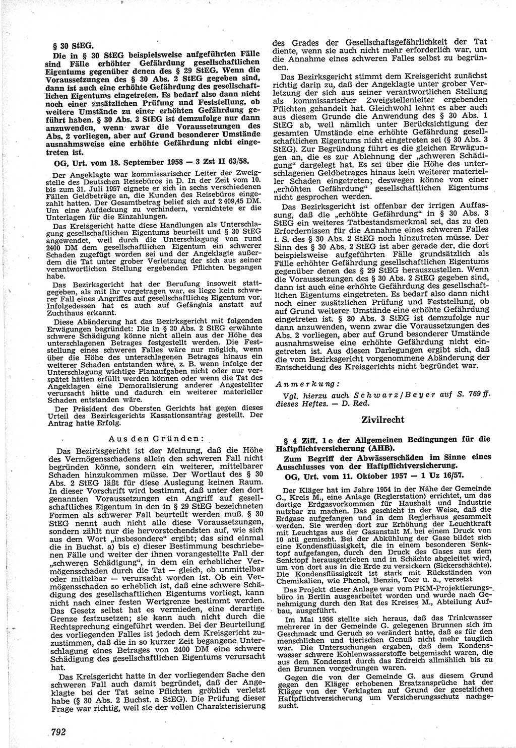 Neue Justiz (NJ), Zeitschrift für Recht und Rechtswissenschaft [Deutsche Demokratische Republik (DDR)], 12. Jahrgang 1958, Seite 792 (NJ DDR 1958, S. 792)