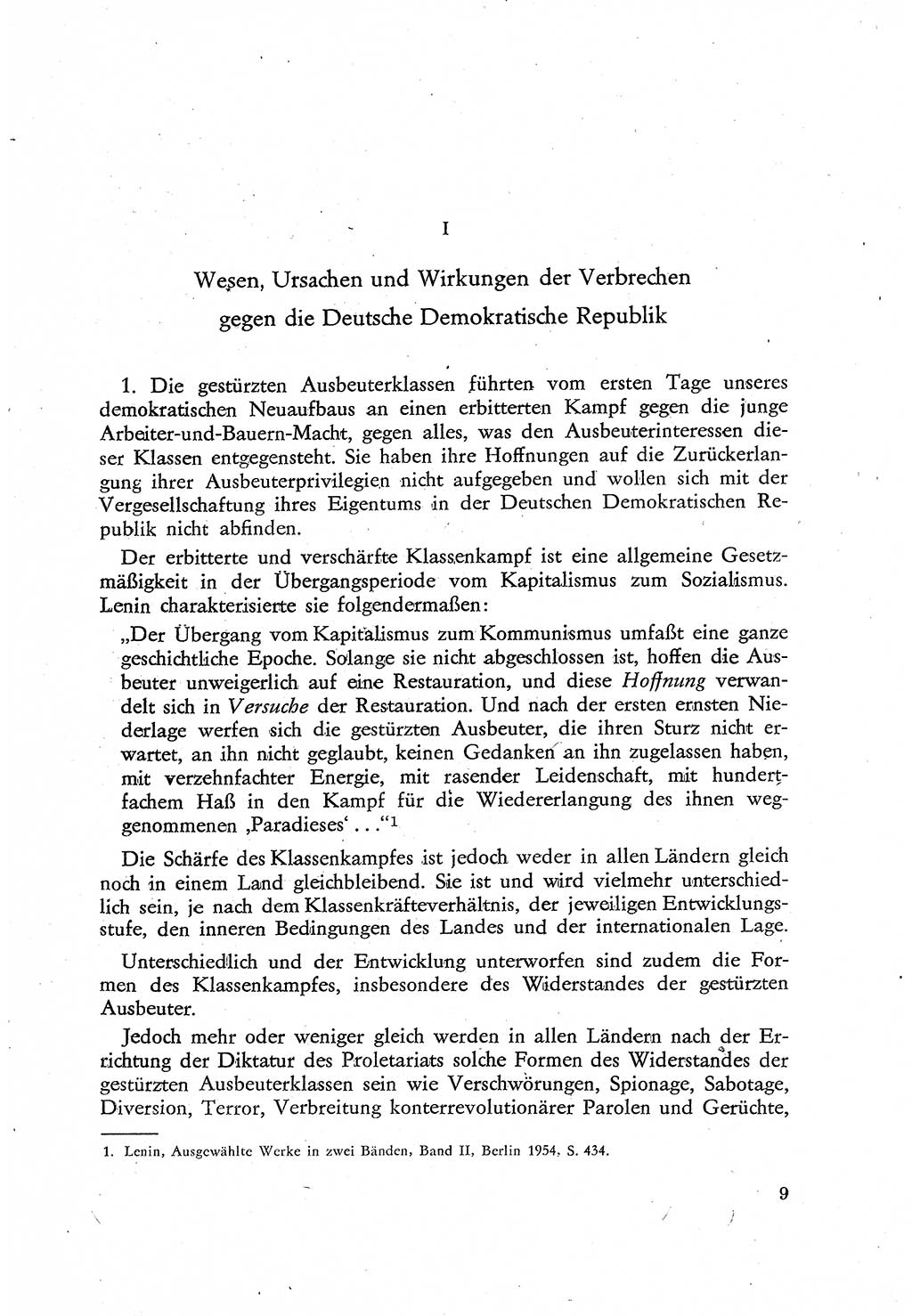 Beiträge zum Strafrecht [Deutsche Demokratische Republik (DDR)], Staatsverbrechen 1959, Seite 9 (Beitr. Strafr. DDR St.-Verbr. 1959, S. 9)