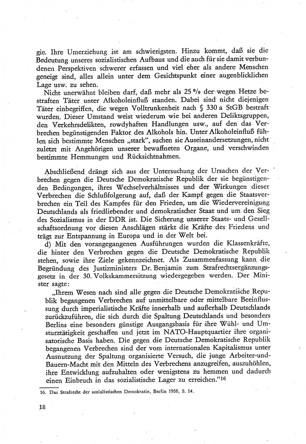 Beiträge zum Strafrecht [Deutsche Demokratische Republik (DDR)], Staatsverbrechen 1959, Seite 18 (Beitr. Strafr. DDR St.-Verbr. 1959, S. 18)