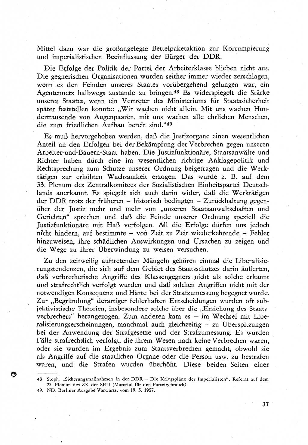 Beiträge zum Strafrecht [Deutsche Demokratische Republik (DDR)], Staatsverbrechen 1959, Seite 37 (Beitr. Strafr. DDR St.-Verbr. 1959, S. 37)