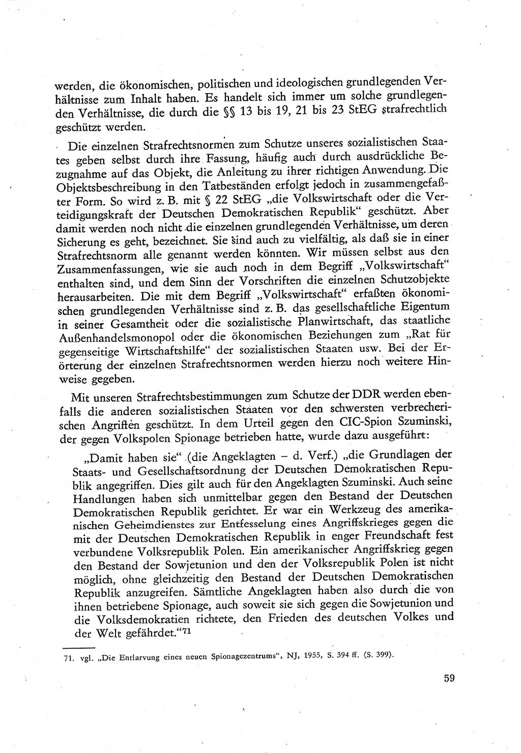 Beiträge zum Strafrecht [Deutsche Demokratische Republik (DDR)], Staatsverbrechen 1959, Seite 59 (Beitr. Strafr. DDR St.-Verbr. 1959, S. 59)