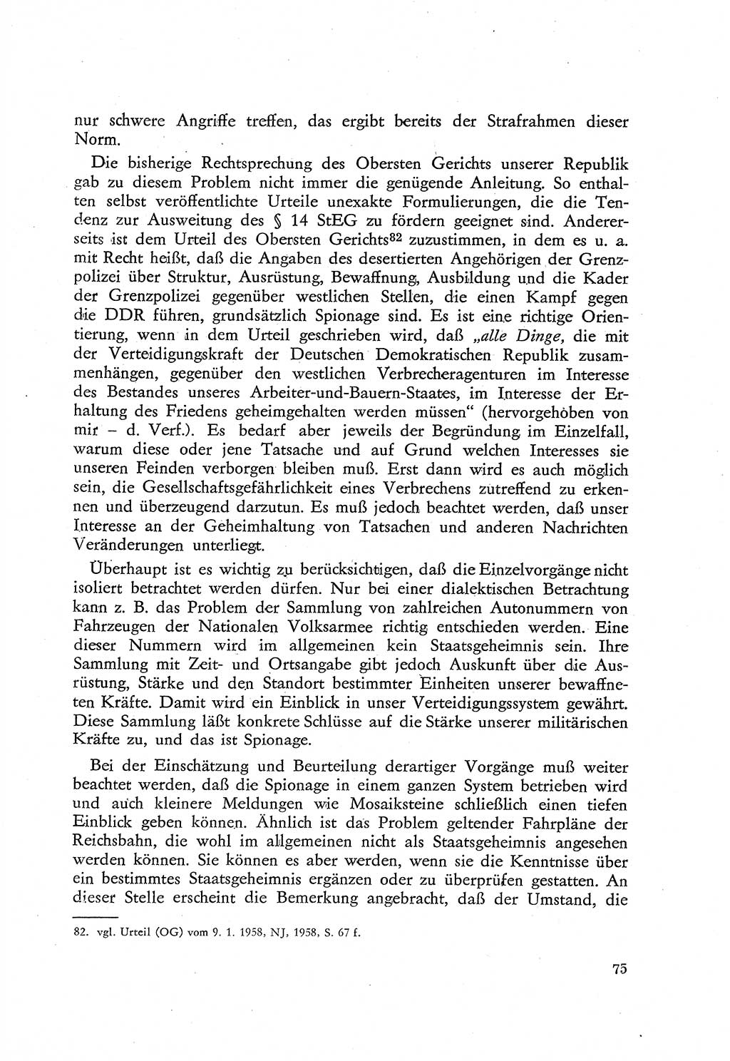 Beiträge zum Strafrecht [Deutsche Demokratische Republik (DDR)], Staatsverbrechen 1959, Seite 75 (Beitr. Strafr. DDR St.-Verbr. 1959, S. 75)