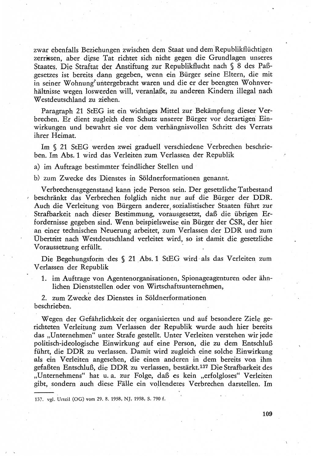 Beiträge zum Strafrecht [Deutsche Demokratische Republik (DDR)], Staatsverbrechen 1959, Seite 109 (Beitr. Strafr. DDR St.-Verbr. 1959, S. 109)