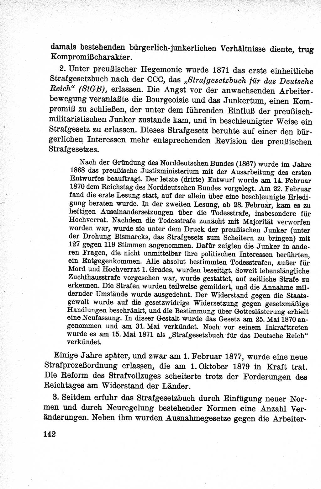 Lehrbuch des Strafrechts der Deutschen Demokratischen Republik (DDR), Allgemeiner Teil 1959, Seite 142 (Lb. Strafr. DDR AT 1959, S. 142)