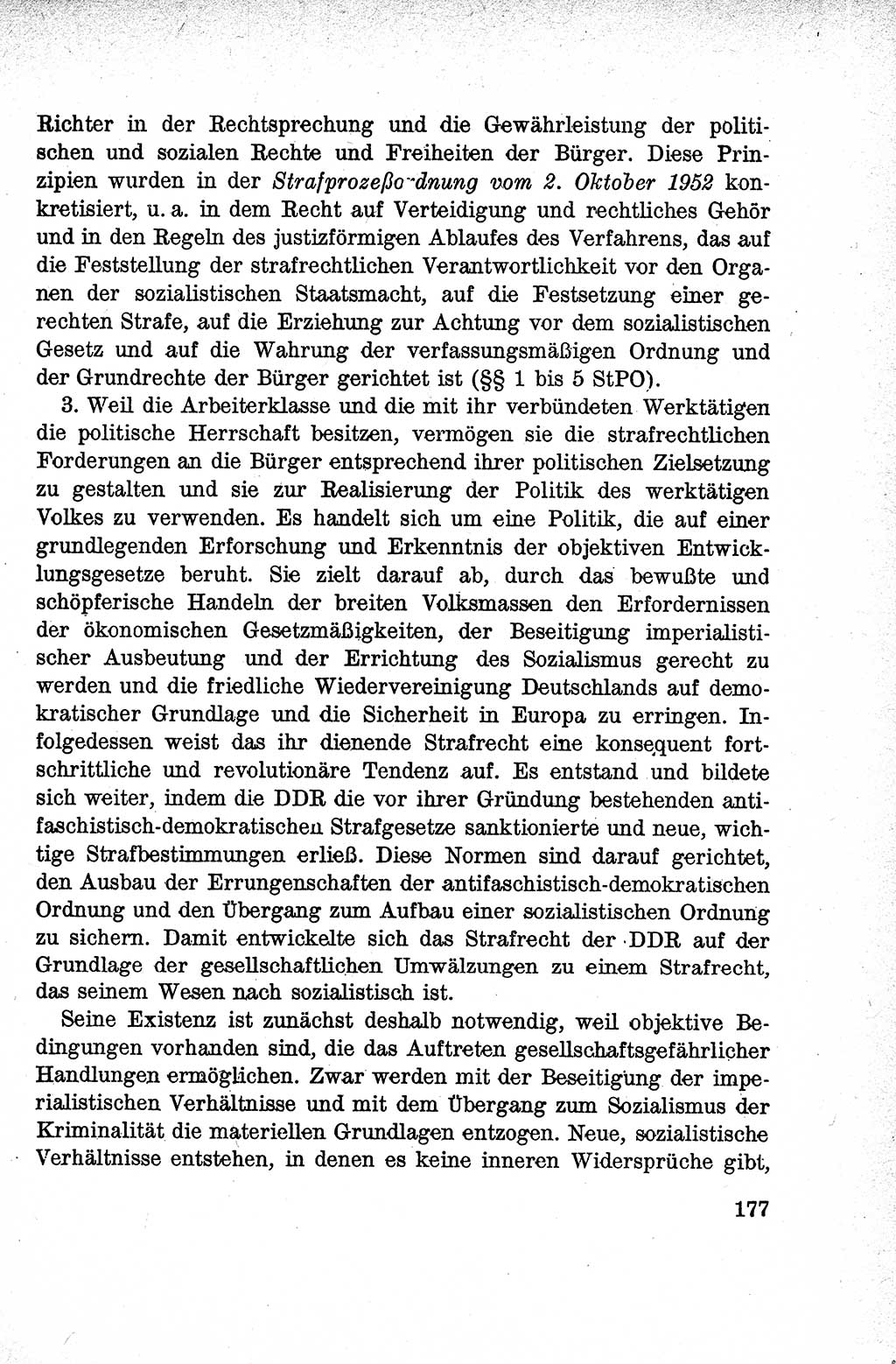 Lehrbuch des Strafrechts der Deutschen Demokratischen Republik (DDR), Allgemeiner Teil 1959, Seite 177 (Lb. Strafr. DDR AT 1959, S. 177)