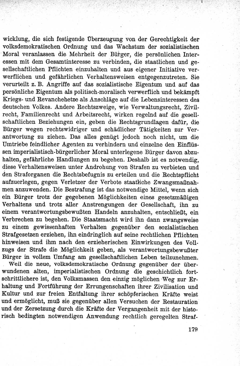 Lehrbuch des Strafrechts der Deutschen Demokratischen Republik (DDR), Allgemeiner Teil 1959, Seite 179 (Lb. Strafr. DDR AT 1959, S. 179)