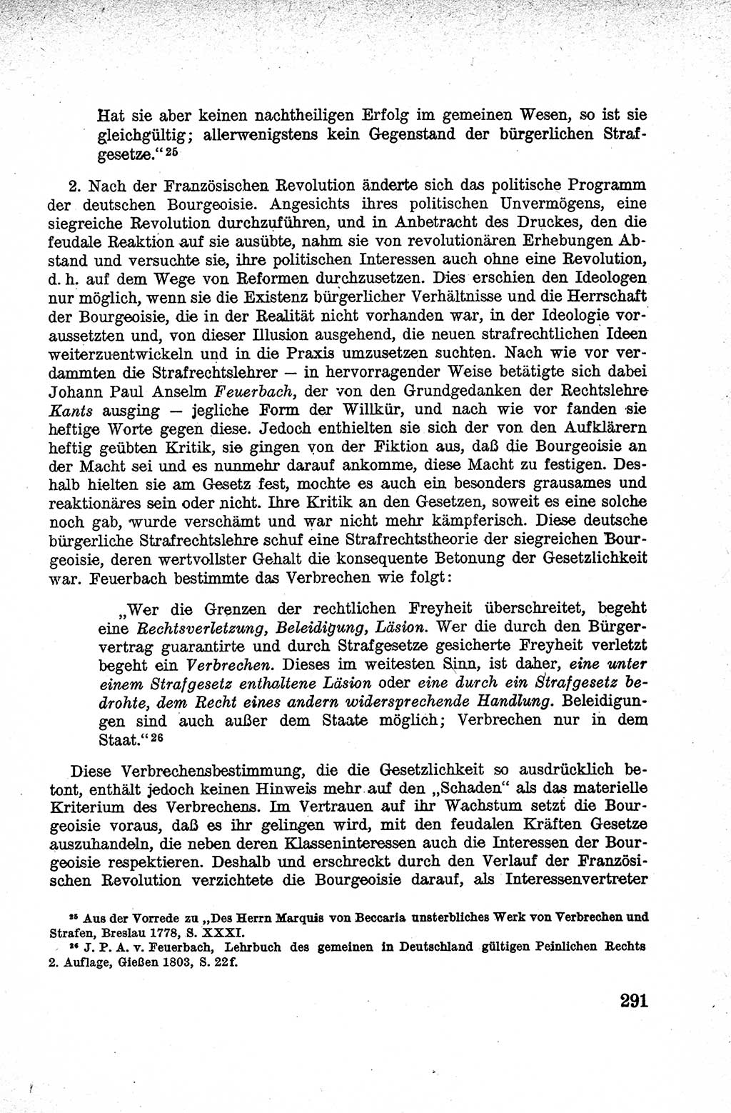 Lehrbuch des Strafrechts der Deutschen Demokratischen Republik (DDR), Allgemeiner Teil 1959, Seite 291 (Lb. Strafr. DDR AT 1959, S. 291)