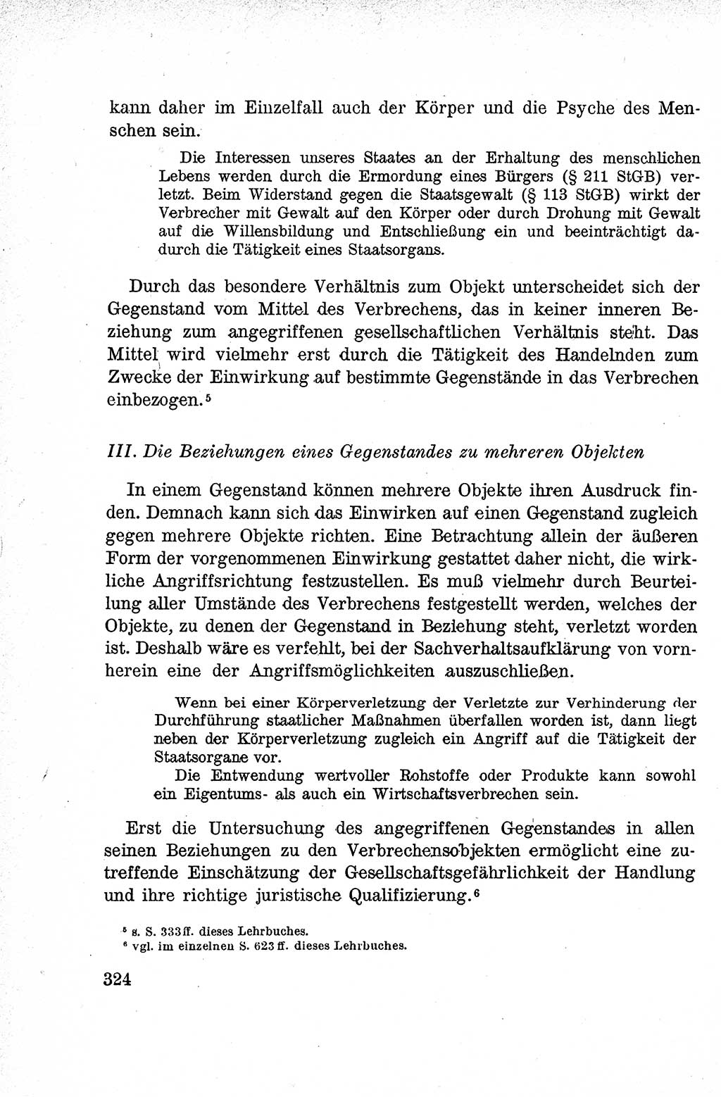 Lehrbuch des Strafrechts der Deutschen Demokratischen Republik (DDR), Allgemeiner Teil 1959, Seite 324 (Lb. Strafr. DDR AT 1959, S. 324)