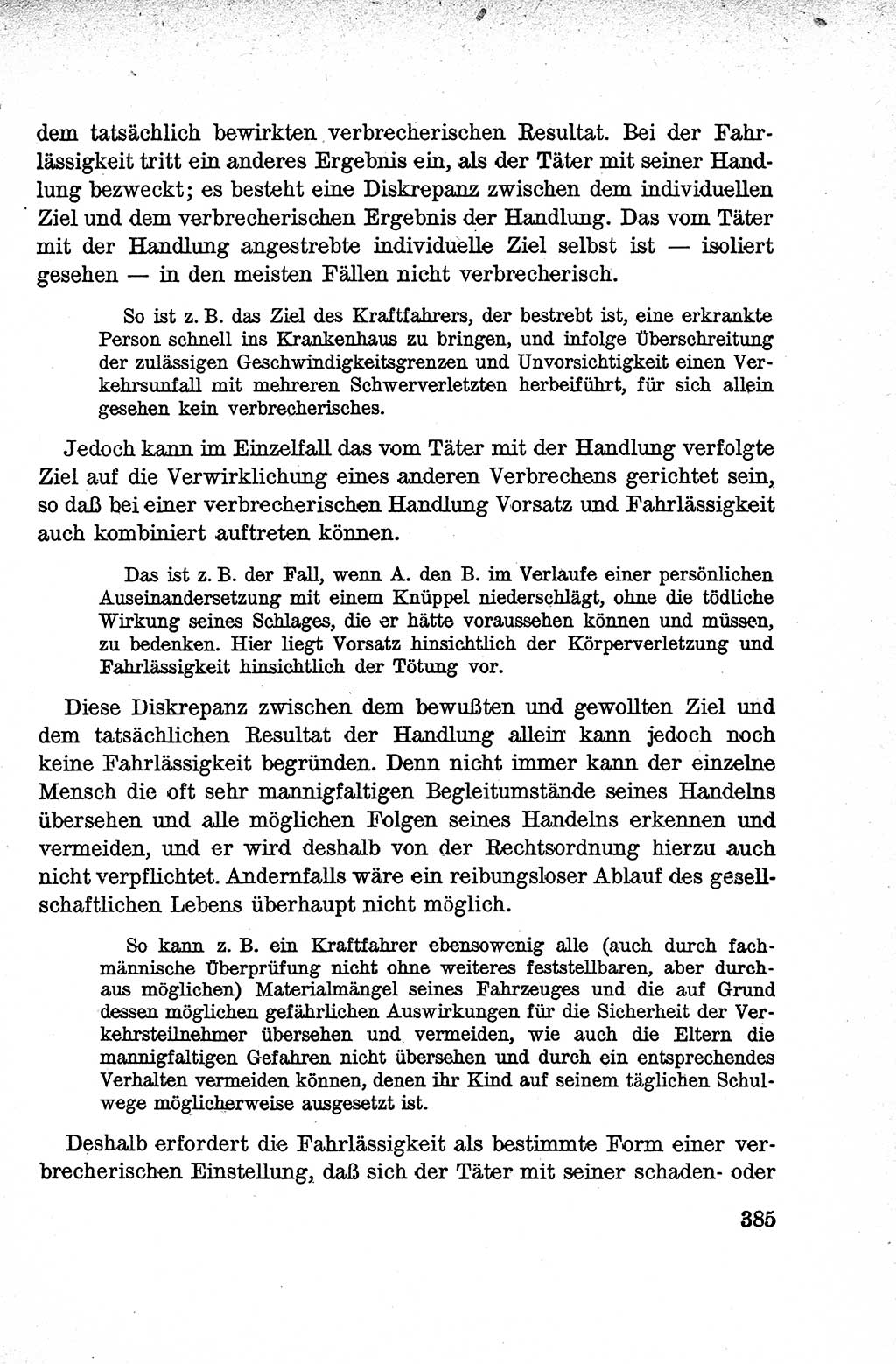 Lehrbuch des Strafrechts der Deutschen Demokratischen Republik (DDR), Allgemeiner Teil 1959, Seite 385 (Lb. Strafr. DDR AT 1959, S. 385)