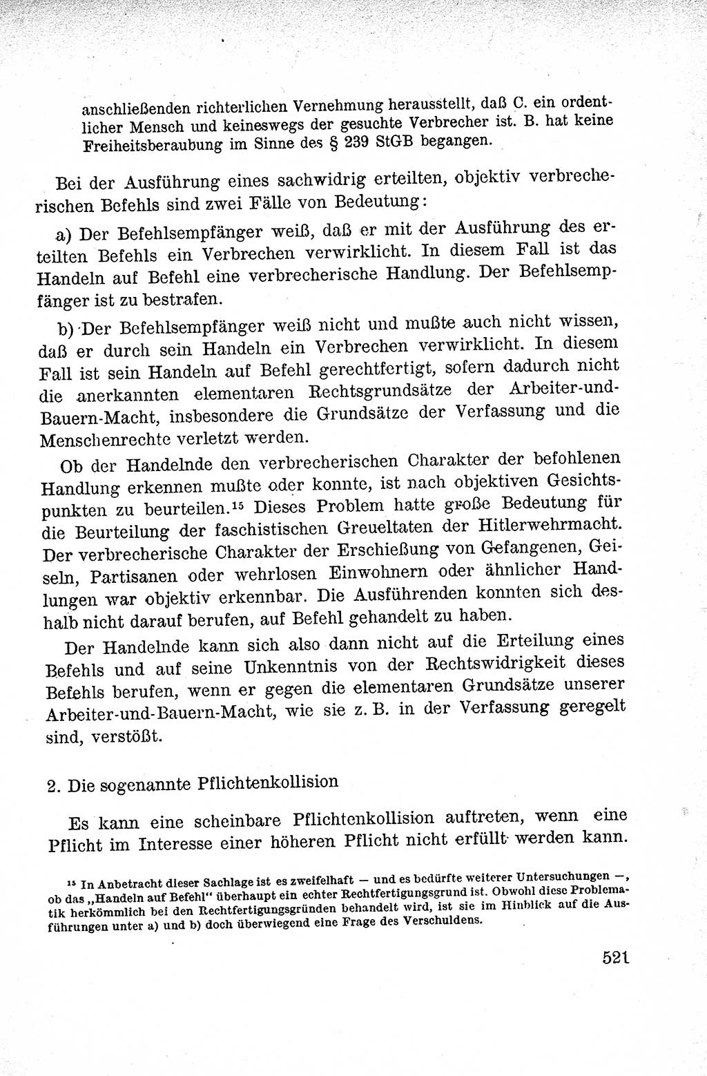 Lehrbuch des Strafrechts der Deutschen Demokratischen Republik (DDR), Allgemeiner Teil 1959, Seite 521 (Lb. Strafr. DDR AT 1959, S. 521)