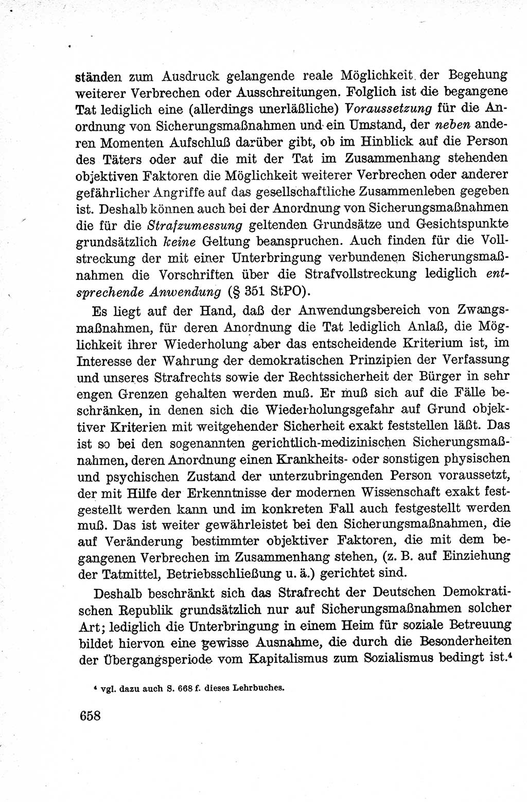 Lehrbuch des Strafrechts der Deutschen Demokratischen Republik (DDR), Allgemeiner Teil 1959, Seite 658 (Lb. Strafr. DDR AT 1959, S. 658)