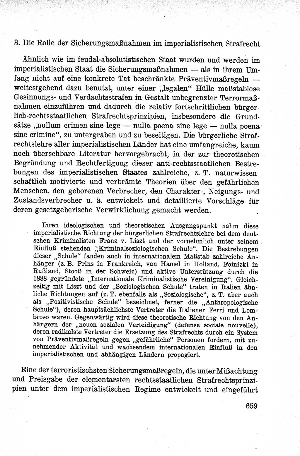 Lehrbuch des Strafrechts der Deutschen Demokratischen Republik (DDR), Allgemeiner Teil 1959, Seite 659 (Lb. Strafr. DDR AT 1959, S. 659)