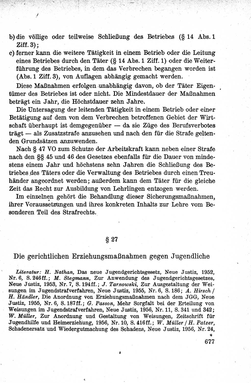 Lehrbuch des Strafrechts der Deutschen Demokratischen Republik (DDR), Allgemeiner Teil 1959, Seite 677 (Lb. Strafr. DDR AT 1959, S. 677)
