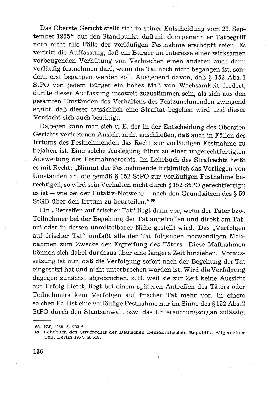 Leitfaden des Strafprozeßrechts der Deutschen Demokratischen Republik (DDR) 1959, Seite 136 (LF StPR DDR 1959, S. 136)