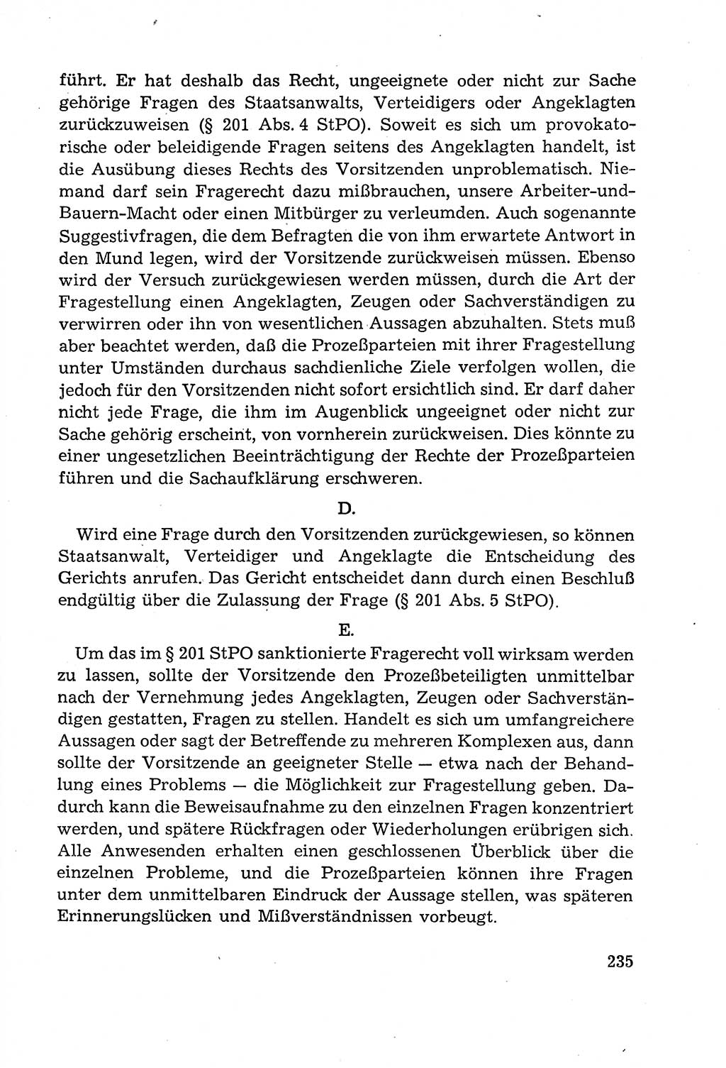 Leitfaden des Strafprozeßrechts der Deutschen Demokratischen Republik (DDR) 1959, Seite 235 (LF StPR DDR 1959, S. 235)