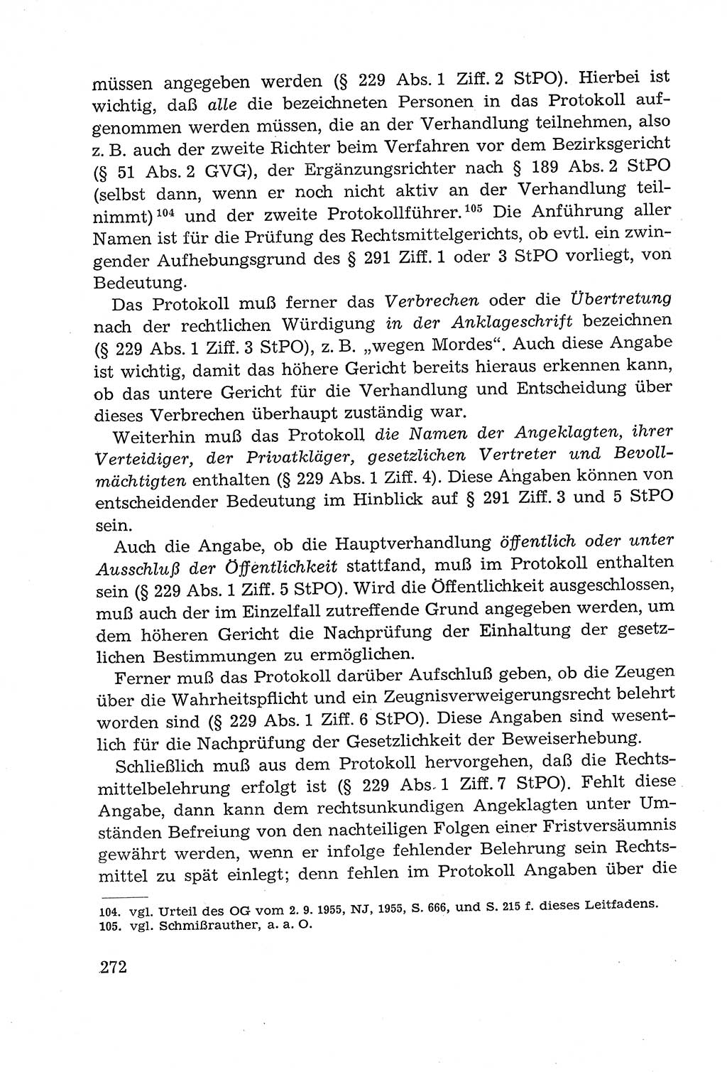 Leitfaden des Strafprozeßrechts der Deutschen Demokratischen Republik (DDR) 1959, Seite 272 (LF StPR DDR 1959, S. 272)