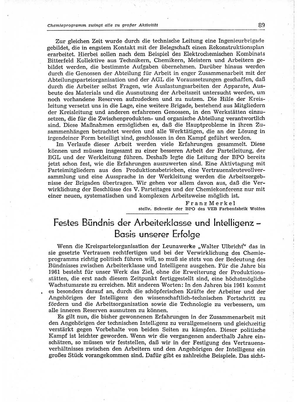 Neuer Weg (NW), Organ des Zentralkomitees (ZK) der SED (Sozialistische Einheitspartei Deutschlands) für Fragen des Parteiaufbaus und des Parteilebens, 14. Jahrgang [Deutsche Demokratische Republik (DDR)] 1959, Seite 89 (NW ZK SED DDR 1959, S. 89)