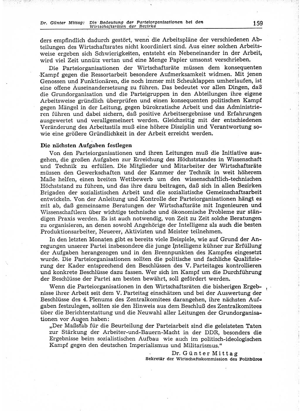 Neuer Weg (NW), Organ des Zentralkomitees (ZK) der SED (Sozialistische Einheitspartei Deutschlands) für Fragen des Parteiaufbaus und des Parteilebens, 14. Jahrgang [Deutsche Demokratische Republik (DDR)] 1959, Seite 159 (NW ZK SED DDR 1959, S. 159)