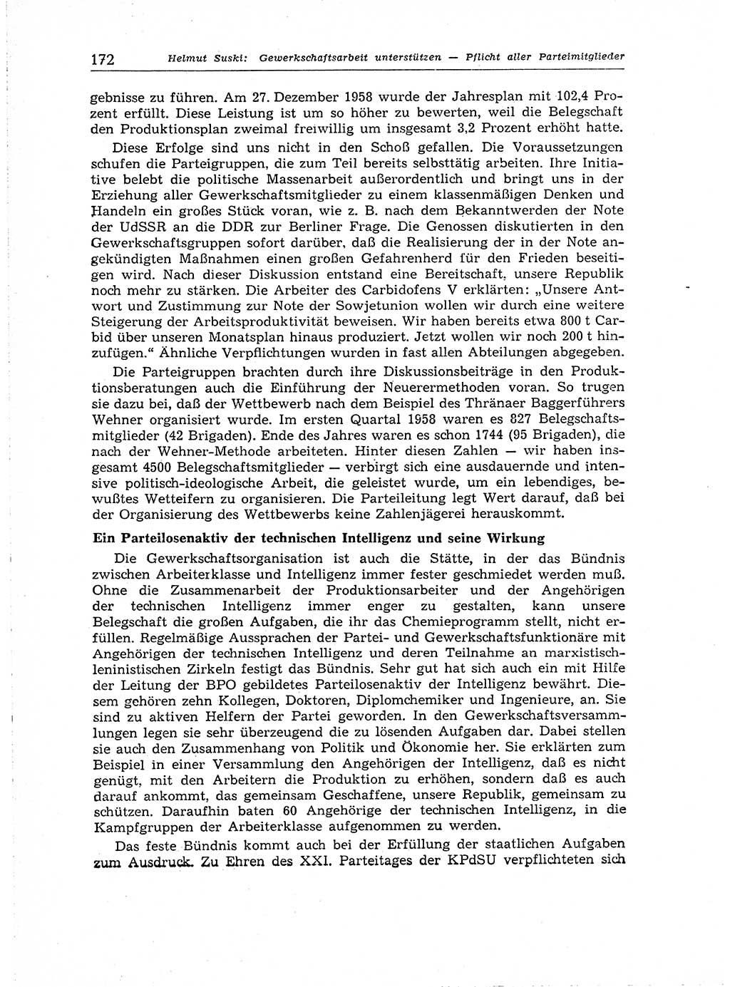 Neuer Weg (NW), Organ des Zentralkomitees (ZK) der SED (Sozialistische Einheitspartei Deutschlands) für Fragen des Parteiaufbaus und des Parteilebens, 14. Jahrgang [Deutsche Demokratische Republik (DDR)] 1959, Seite 172 (NW ZK SED DDR 1959, S. 172)