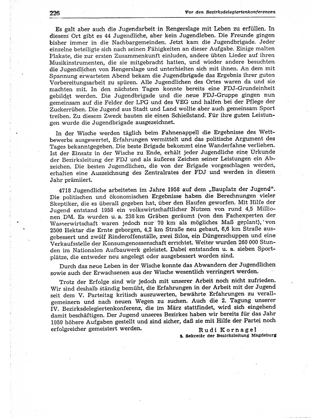 Neuer Weg (NW), Organ des Zentralkomitees (ZK) der SED (Sozialistische Einheitspartei Deutschlands) für Fragen des Parteiaufbaus und des Parteilebens, 14. Jahrgang [Deutsche Demokratische Republik (DDR)] 1959, Seite 226 (NW ZK SED DDR 1959, S. 226)