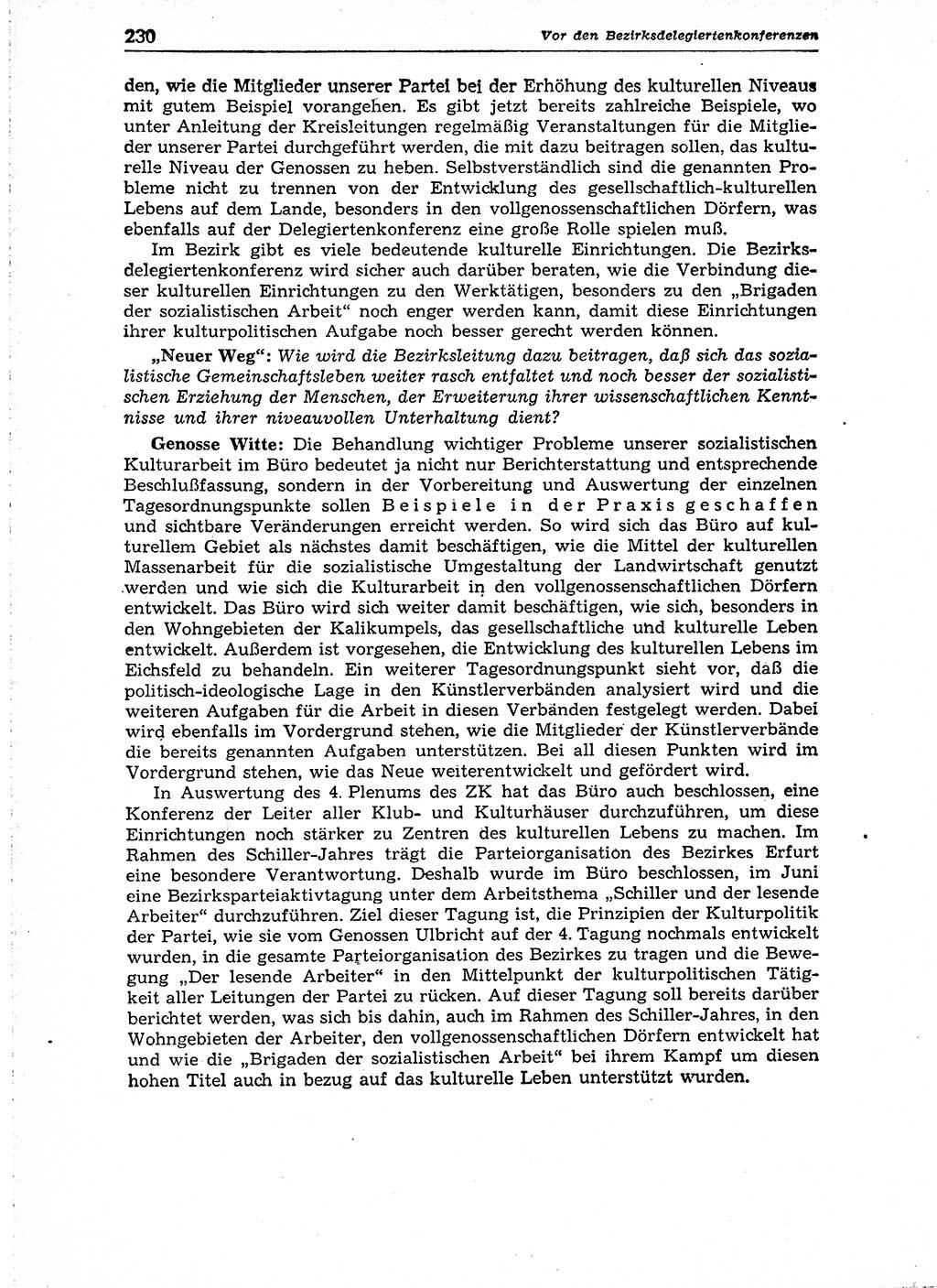 Neuer Weg (NW), Organ des Zentralkomitees (ZK) der SED (Sozialistische Einheitspartei Deutschlands) für Fragen des Parteiaufbaus und des Parteilebens, 14. Jahrgang [Deutsche Demokratische Republik (DDR)] 1959, Seite 230 (NW ZK SED DDR 1959, S. 230)