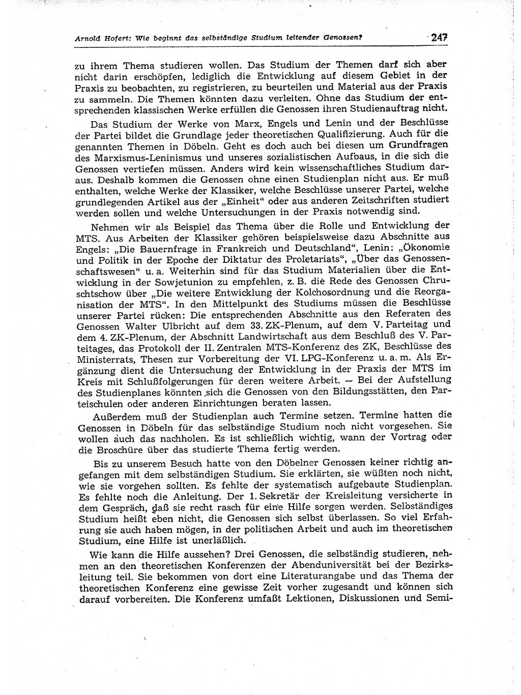 Neuer Weg (NW), Organ des Zentralkomitees (ZK) der SED (Sozialistische Einheitspartei Deutschlands) für Fragen des Parteiaufbaus und des Parteilebens, 14. Jahrgang [Deutsche Demokratische Republik (DDR)] 1959, Seite 247 (NW ZK SED DDR 1959, S. 247)