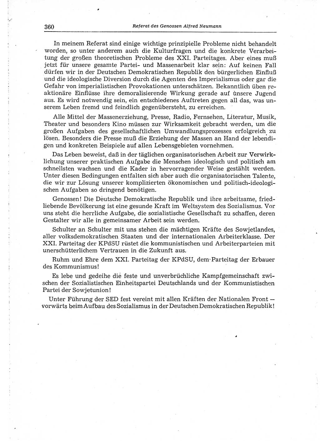 Neuer Weg (NW), Organ des Zentralkomitees (ZK) der SED (Sozialistische Einheitspartei Deutschlands) für Fragen des Parteiaufbaus und des Parteilebens, 14. Jahrgang [Deutsche Demokratische Republik (DDR)] 1959, Seite 360 (NW ZK SED DDR 1959, S. 360)