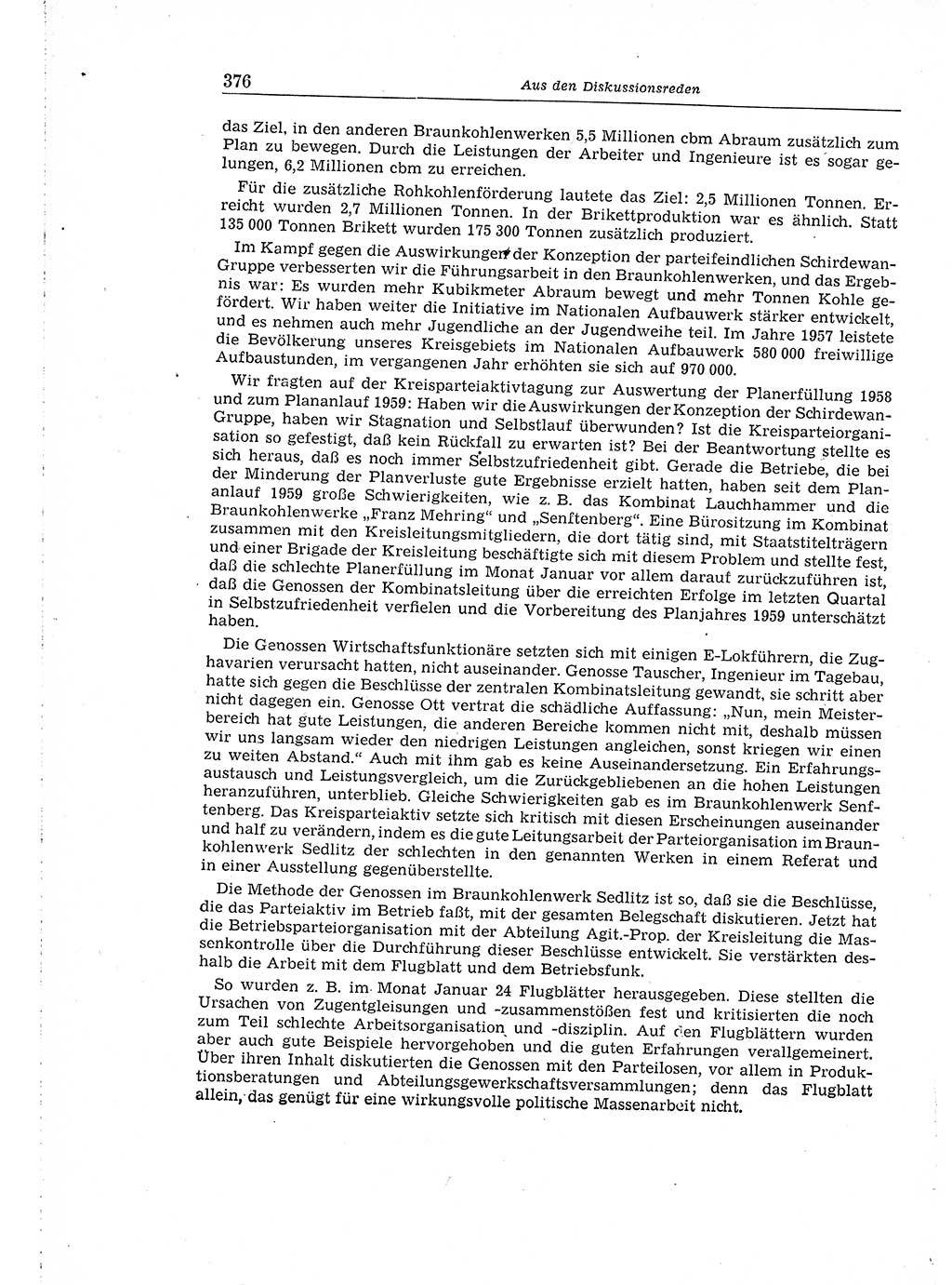 Neuer Weg (NW), Organ des Zentralkomitees (ZK) der SED (Sozialistische Einheitspartei Deutschlands) für Fragen des Parteiaufbaus und des Parteilebens, 14. Jahrgang [Deutsche Demokratische Republik (DDR)] 1959, Seite 376 (NW ZK SED DDR 1959, S. 376)