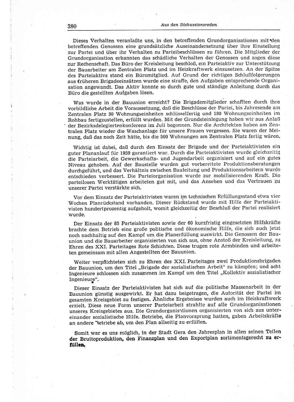 Neuer Weg (NW), Organ des Zentralkomitees (ZK) der SED (Sozialistische Einheitspartei Deutschlands) für Fragen des Parteiaufbaus und des Parteilebens, 14. Jahrgang [Deutsche Demokratische Republik (DDR)] 1959, Seite 380 (NW ZK SED DDR 1959, S. 380)