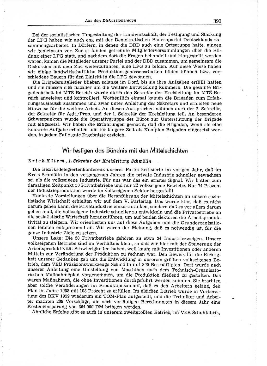 Neuer Weg (NW), Organ des Zentralkomitees (ZK) der SED (Sozialistische Einheitspartei Deutschlands) für Fragen des Parteiaufbaus und des Parteilebens, 14. Jahrgang [Deutsche Demokratische Republik (DDR)] 1959, Seite 391 (NW ZK SED DDR 1959, S. 391)