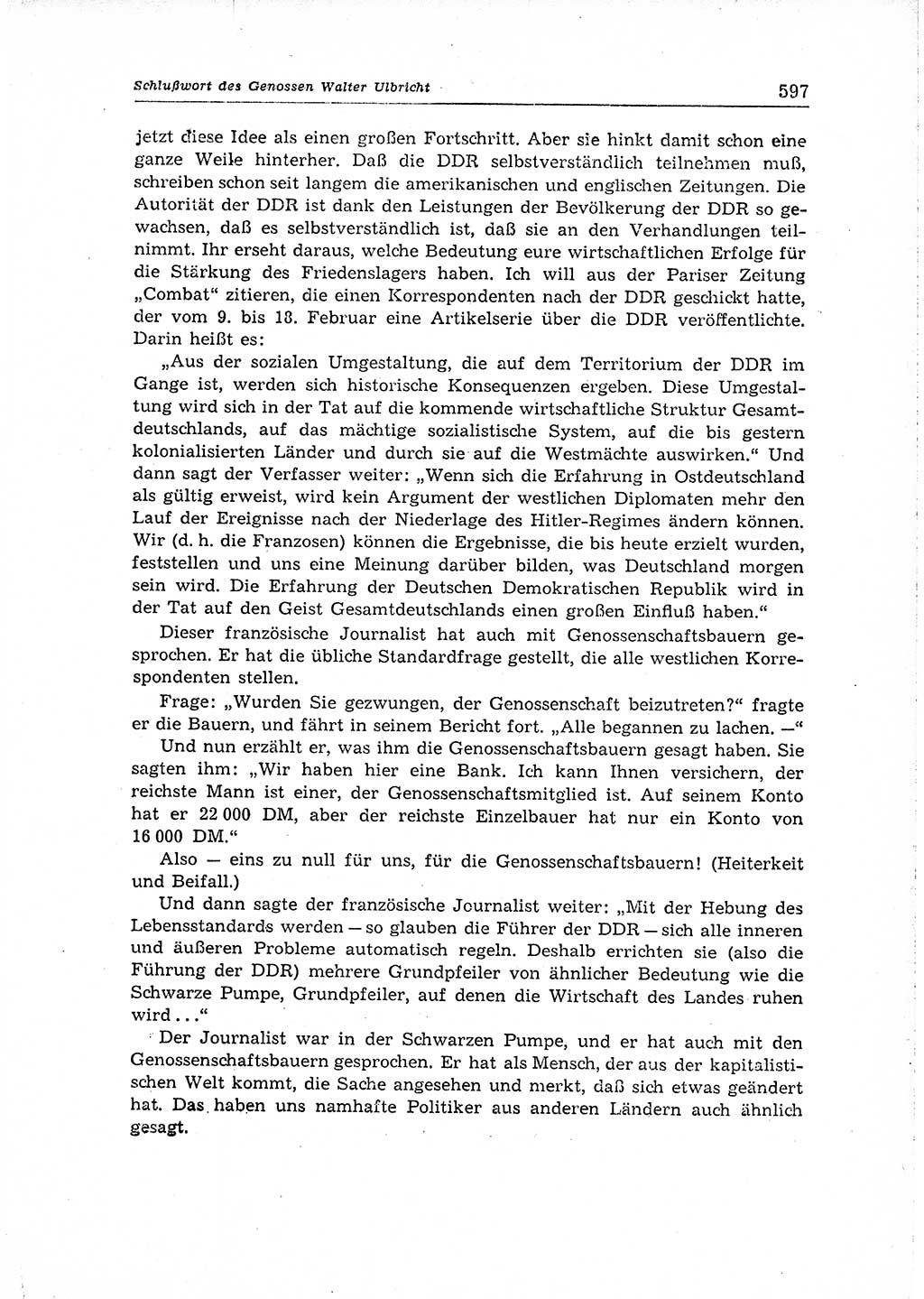 Neuer Weg (NW), Organ des Zentralkomitees (ZK) der SED (Sozialistische Einheitspartei Deutschlands) für Fragen des Parteiaufbaus und des Parteilebens, 14. Jahrgang [Deutsche Demokratische Republik (DDR)] 1959, Seite 597 (NW ZK SED DDR 1959, S. 597)