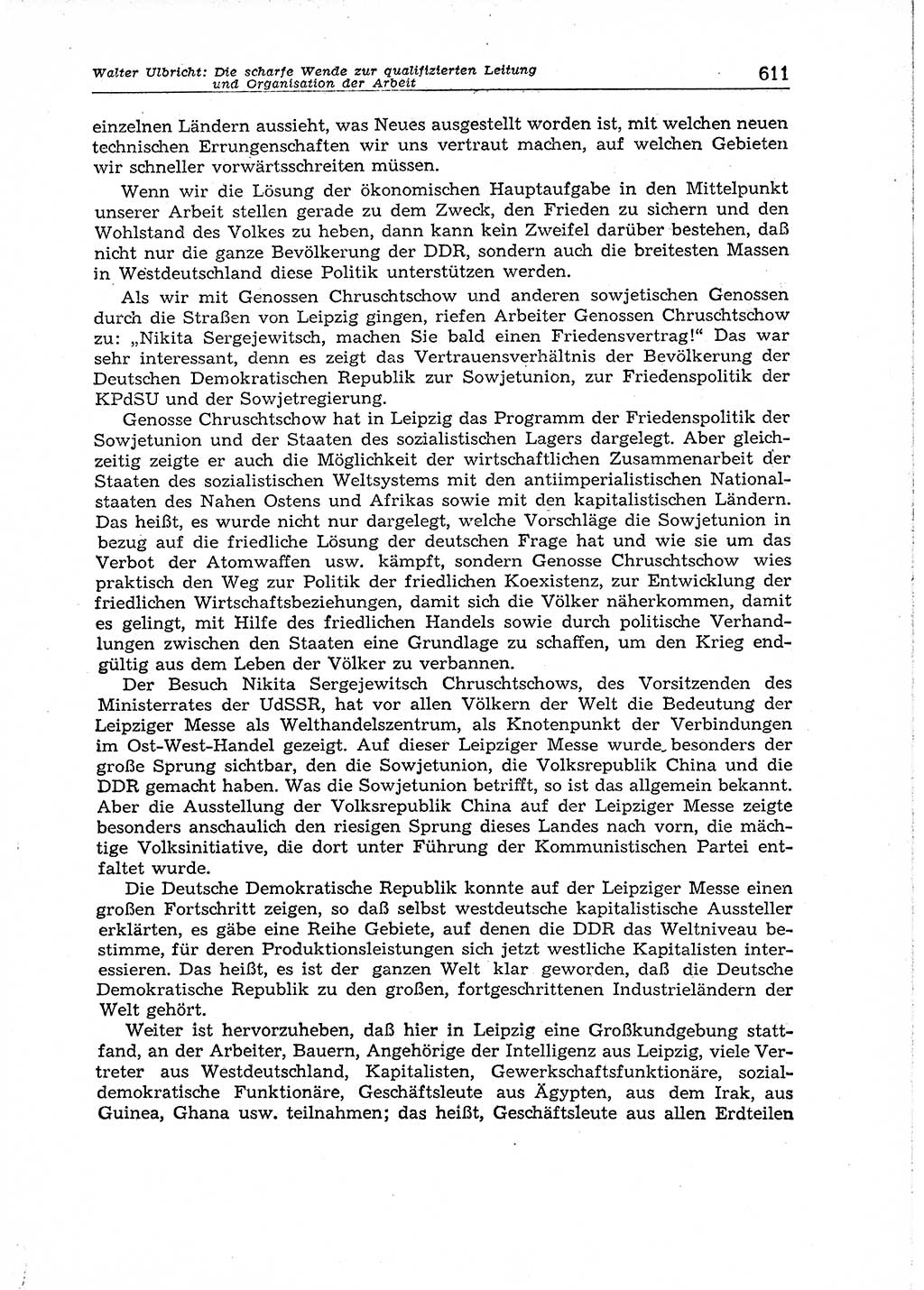 Neuer Weg (NW), Organ des Zentralkomitees (ZK) der SED (Sozialistische Einheitspartei Deutschlands) für Fragen des Parteiaufbaus und des Parteilebens, 14. Jahrgang [Deutsche Demokratische Republik (DDR)] 1959, Seite 611 (NW ZK SED DDR 1959, S. 611)