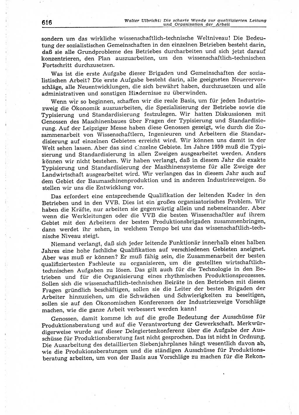 Neuer Weg (NW), Organ des Zentralkomitees (ZK) der SED (Sozialistische Einheitspartei Deutschlands) für Fragen des Parteiaufbaus und des Parteilebens, 14. Jahrgang [Deutsche Demokratische Republik (DDR)] 1959, Seite 616 (NW ZK SED DDR 1959, S. 616)