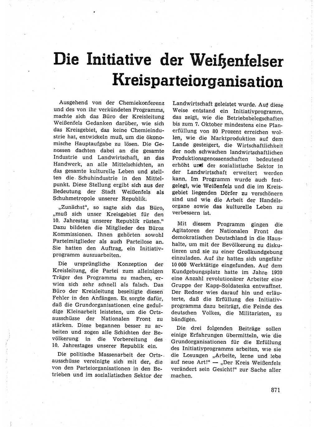 Neuer Weg (NW), Organ des Zentralkomitees (ZK) der SED (Sozialistische Einheitspartei Deutschlands) für Fragen des Parteiaufbaus und des Parteilebens, 14. Jahrgang [Deutsche Demokratische Republik (DDR)] 1959, Seite 871 (NW ZK SED DDR 1959, S. 871)