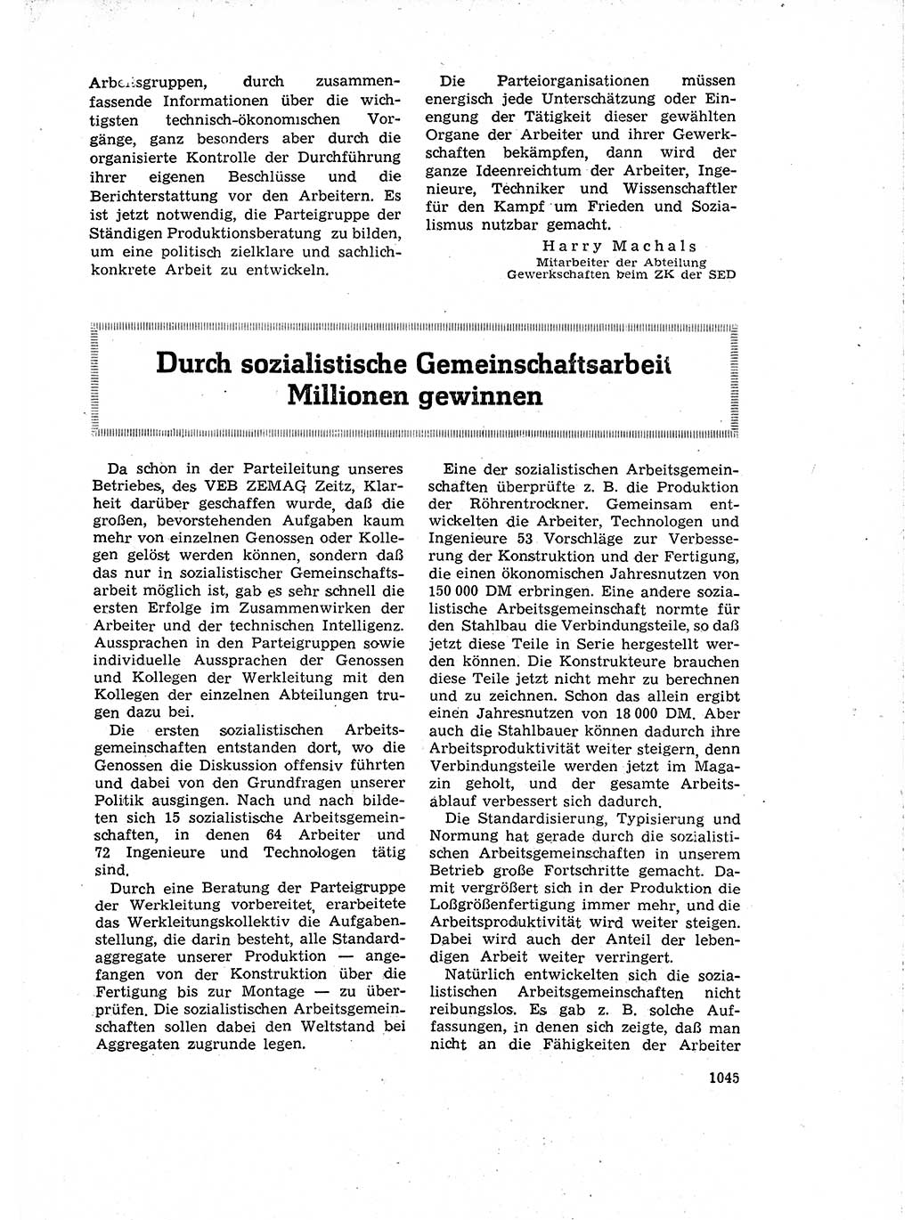 Neuer Weg (NW), Organ des Zentralkomitees (ZK) der SED (Sozialistische Einheitspartei Deutschlands) für Fragen des Parteiaufbaus und des Parteilebens, 14. Jahrgang [Deutsche Demokratische Republik (DDR)] 1959, Seite 1045 (NW ZK SED DDR 1959, S. 1045)