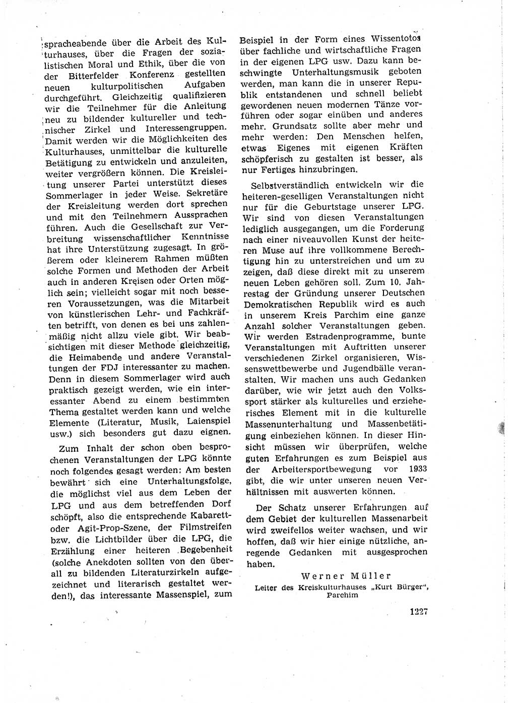 Neuer Weg (NW), Organ des Zentralkomitees (ZK) der SED (Sozialistische Einheitspartei Deutschlands) für Fragen des Parteiaufbaus und des Parteilebens, 14. Jahrgang [Deutsche Demokratische Republik (DDR)] 1959, Seite 1227 (NW ZK SED DDR 1959, S. 1227)