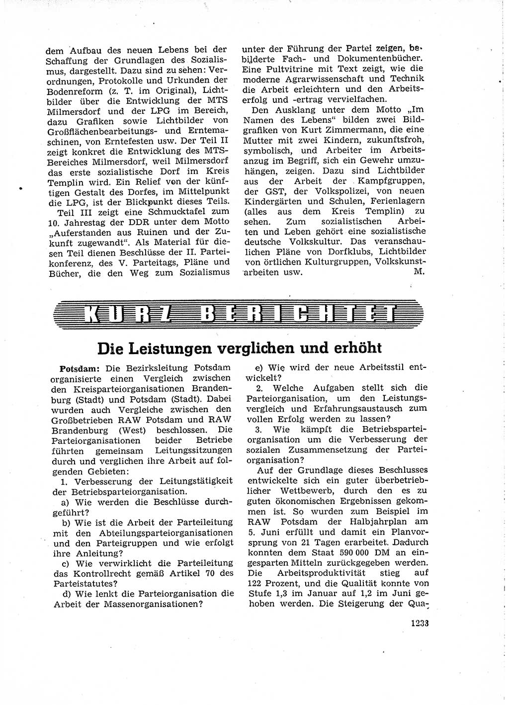 Neuer Weg (NW), Organ des Zentralkomitees (ZK) der SED (Sozialistische Einheitspartei Deutschlands) für Fragen des Parteiaufbaus und des Parteilebens, 14. Jahrgang [Deutsche Demokratische Republik (DDR)] 1959, Seite 1233 (NW ZK SED DDR 1959, S. 1233)