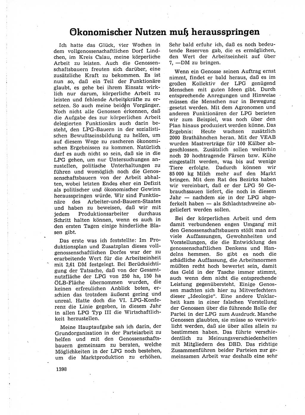 Neuer Weg (NW), Organ des Zentralkomitees (ZK) der SED (Sozialistische Einheitspartei Deutschlands) für Fragen des Parteiaufbaus und des Parteilebens, 14. Jahrgang [Deutsche Demokratische Republik (DDR)] 1959, Seite 1398 (NW ZK SED DDR 1959, S. 1398)