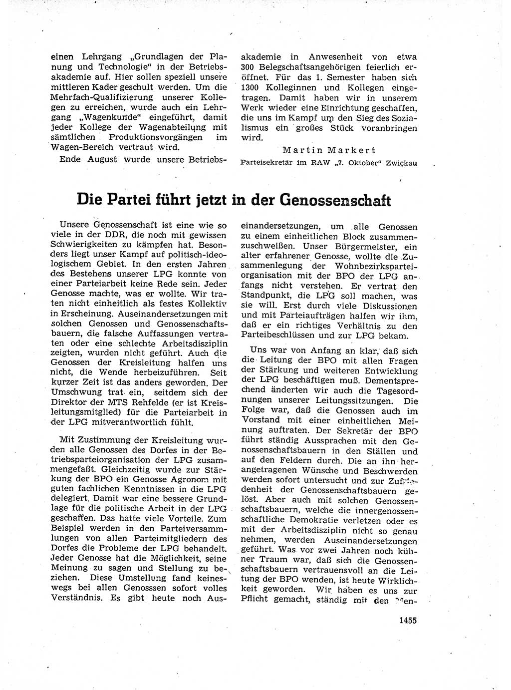 Neuer Weg (NW), Organ des Zentralkomitees (ZK) der SED (Sozialistische Einheitspartei Deutschlands) für Fragen des Parteiaufbaus und des Parteilebens, 14. Jahrgang [Deutsche Demokratische Republik (DDR)] 1959, Seite 1455 (NW ZK SED DDR 1959, S. 1455)