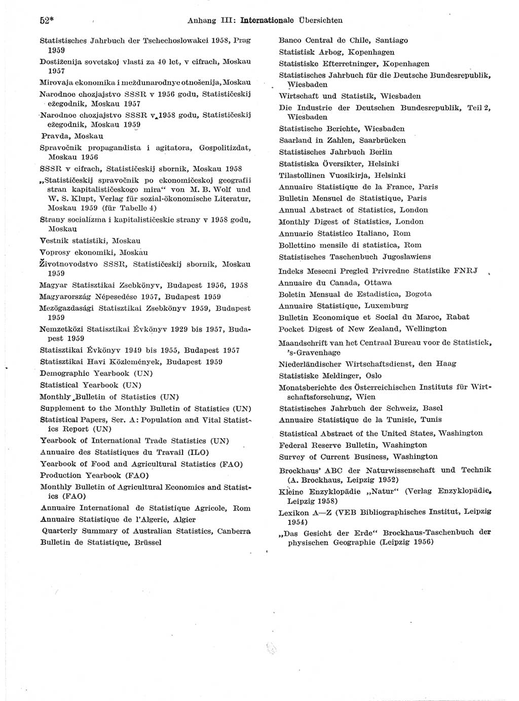 Statistisches Jahrbuch der Deutschen Demokratischen Republik (DDR) 1959, Seite 52 (Stat. Jb. DDR 1959, S. 52)