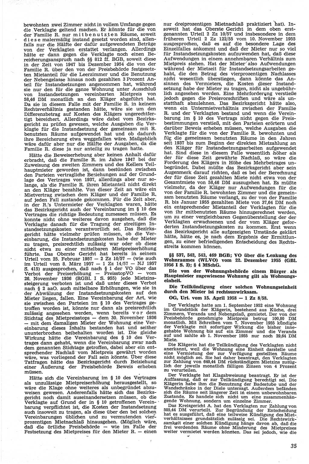 Neue Justiz (NJ), Zeitschrift für Recht und Rechtswissenschaft [Deutsche Demokratische Republik (DDR)], 13. Jahrgang 1959, Seite 35 (NJ DDR 1959, S. 35)