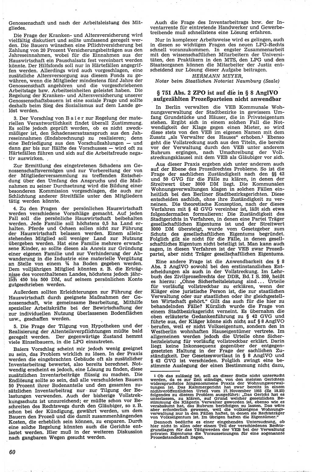 Neue Justiz (NJ), Zeitschrift für Recht und Rechtswissenschaft [Deutsche Demokratische Republik (DDR)], 13. Jahrgang 1959, Seite 60 (NJ DDR 1959, S. 60)